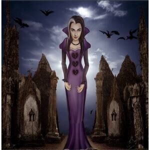 Vintage Lily Munster 5ft Jointed Cutout Die Cut Halloween Vampire Monster